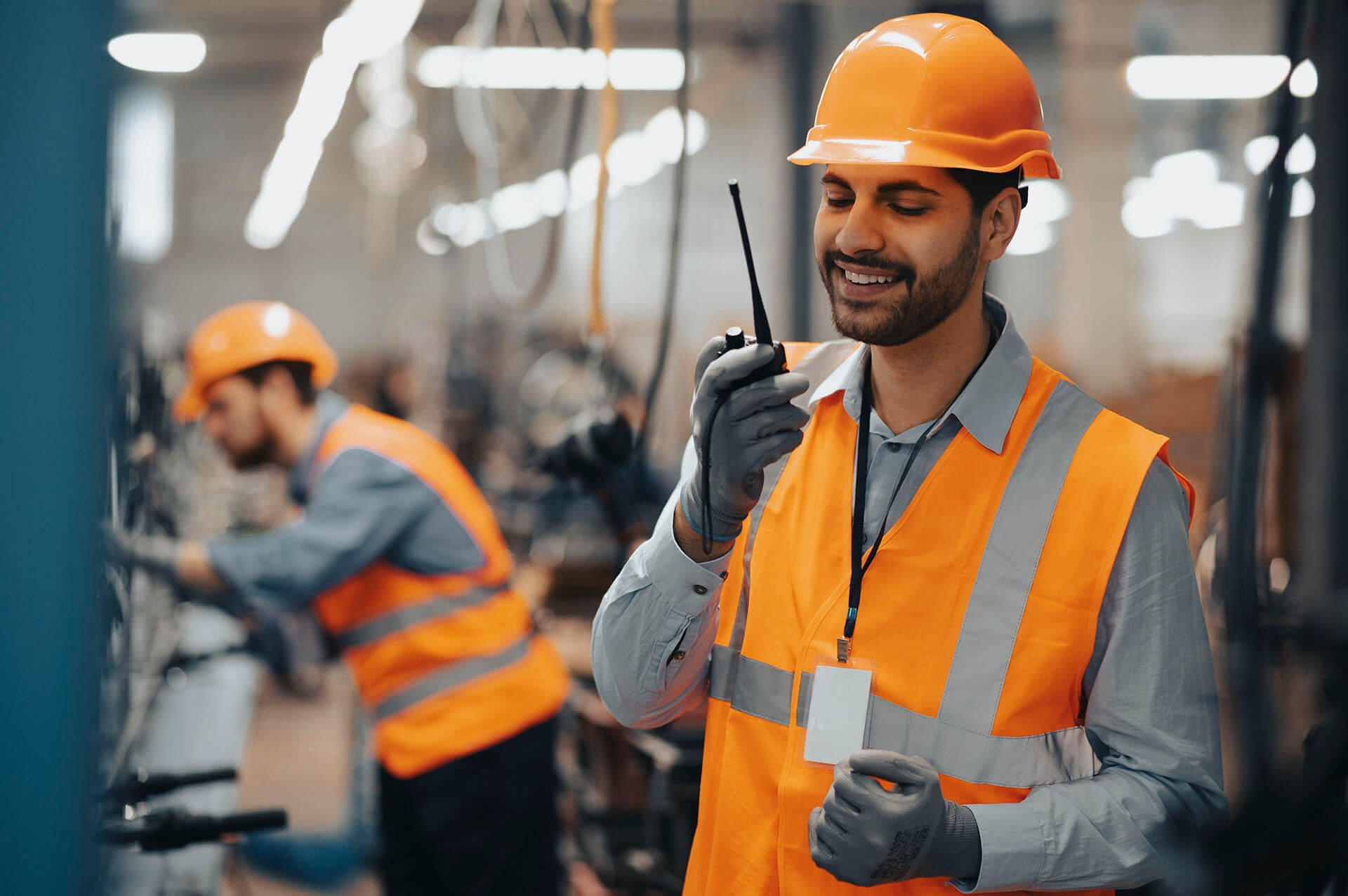 man safety equipment his workplace