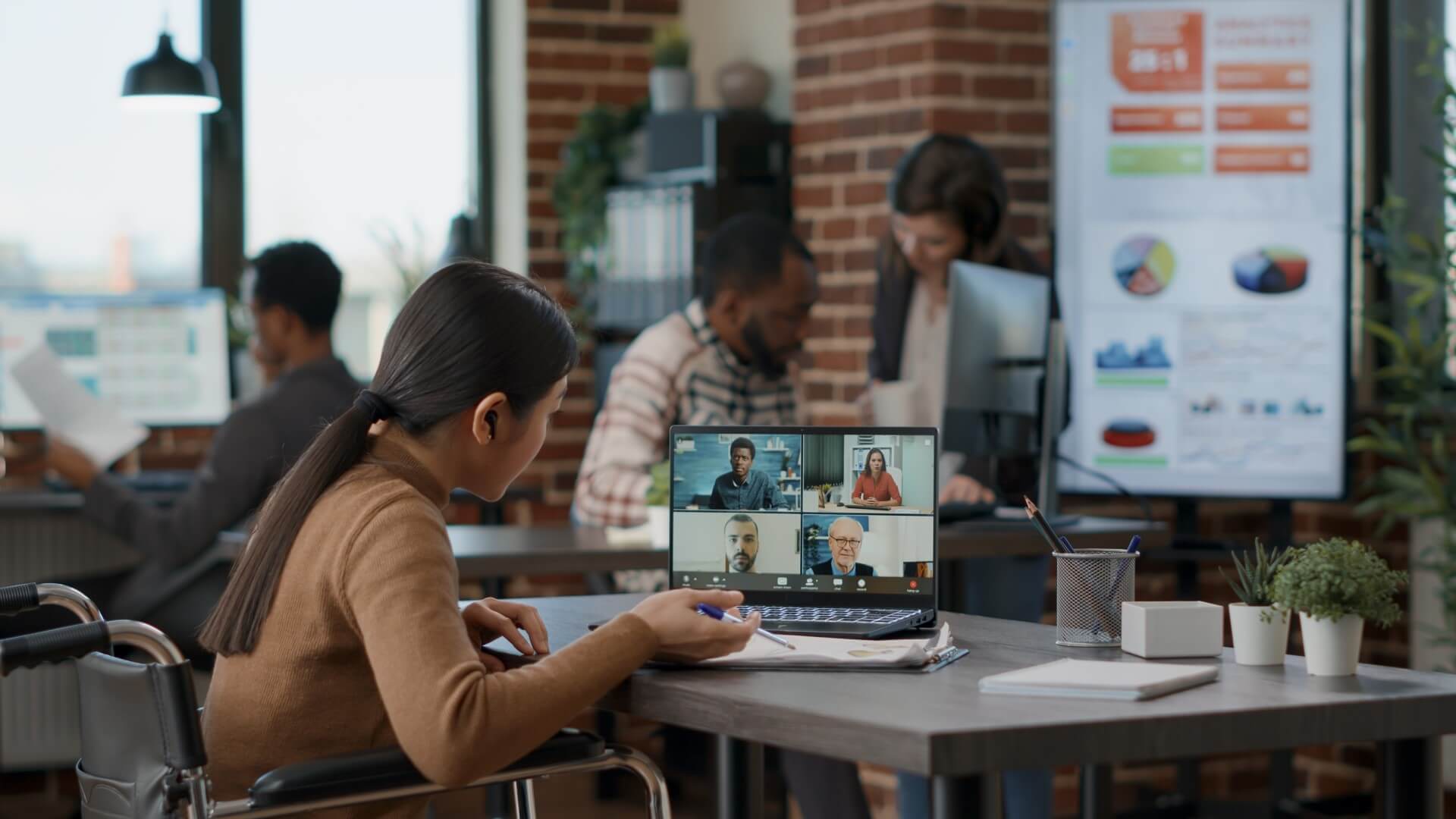 multiethnic group meeting teleconference